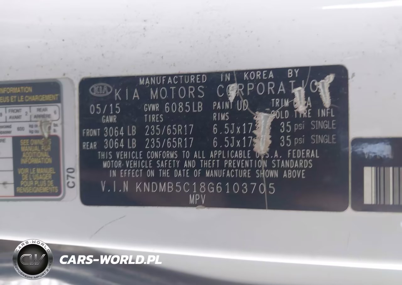 2016 Kia Sedona Lx VIN:KNDMB5C18G6103705 - 9