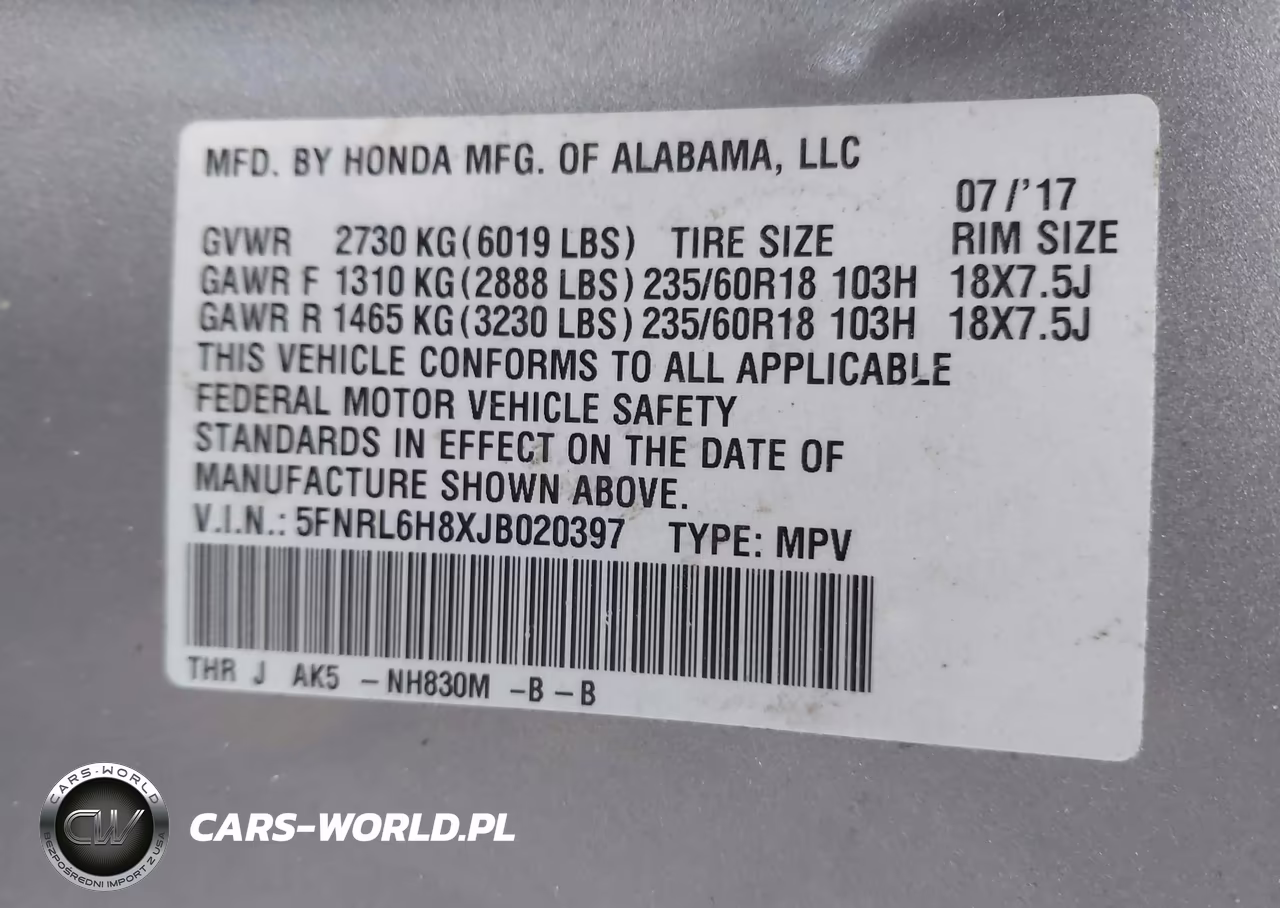 2018 Honda Odyssey Touring VIN:5FNRL6H8XJB020397 - 9