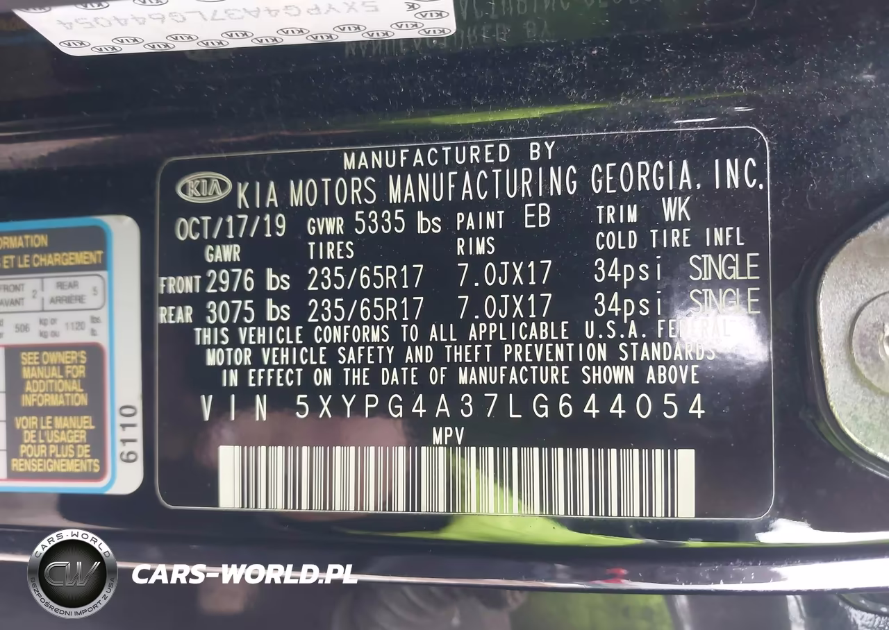 2020 Kia Sorento 2.4L L VIN:5XYPG4A37LG644054 - 9
