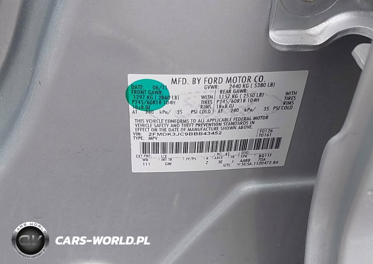 2011 Ford Edge Sel VIN:2FMDK3JC9BBB43452 - 9