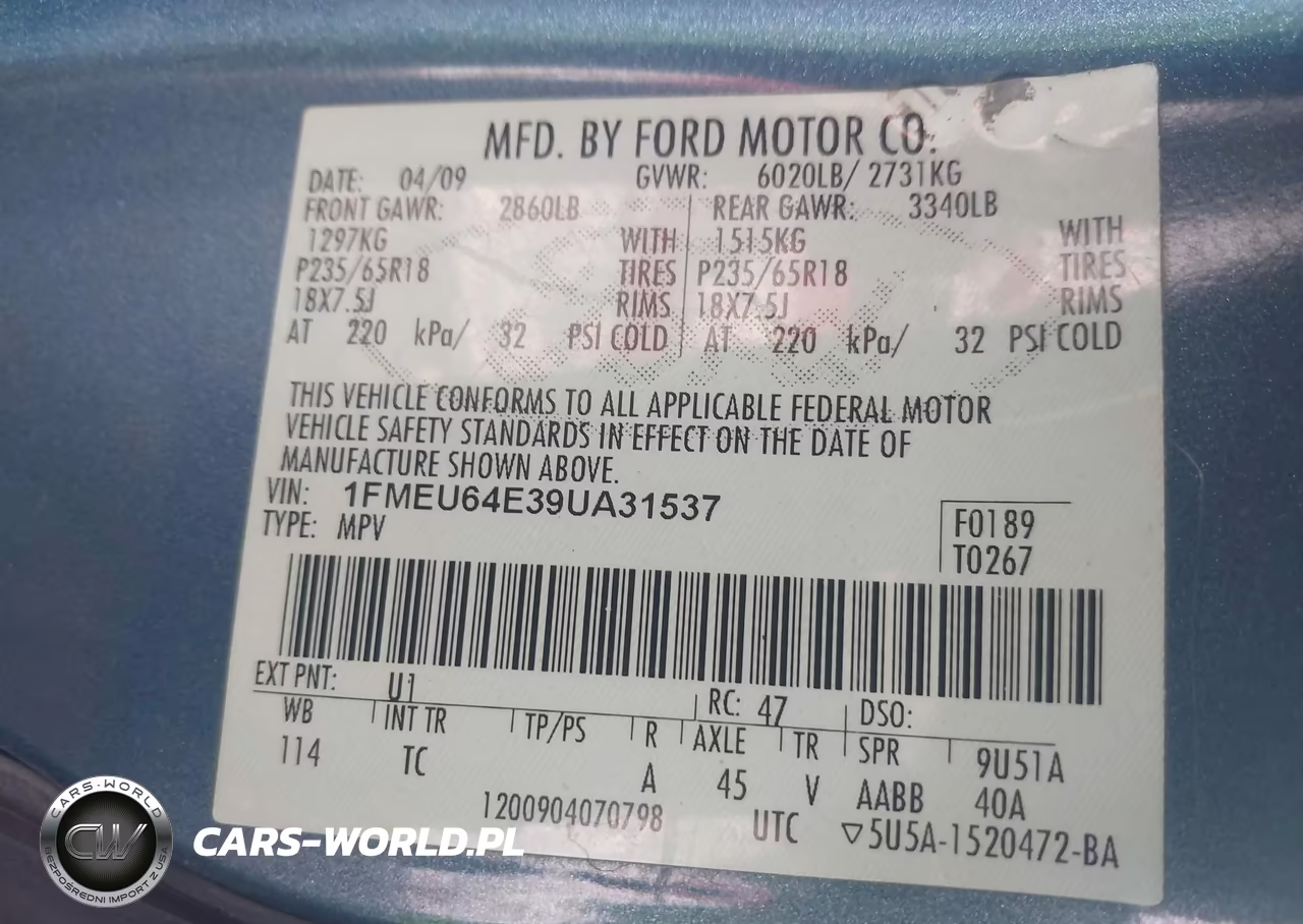 2009 Ford Explorer Eddie Bauer VIN:1FMEU64E39UA31537 - 9
