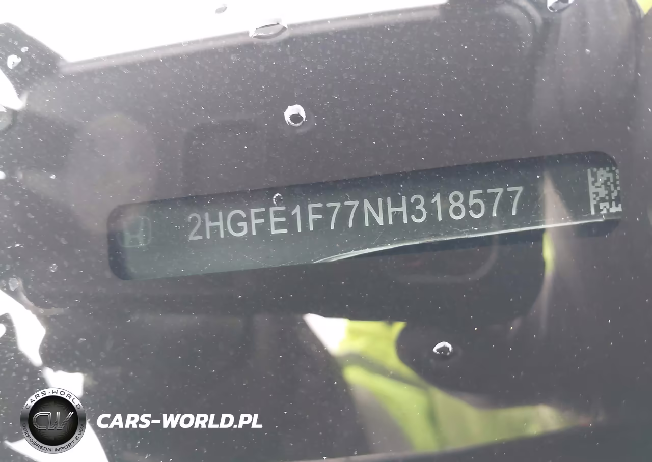 2022 Honda Civic Ex VIN:2HGFE1F77NH318577 - 9