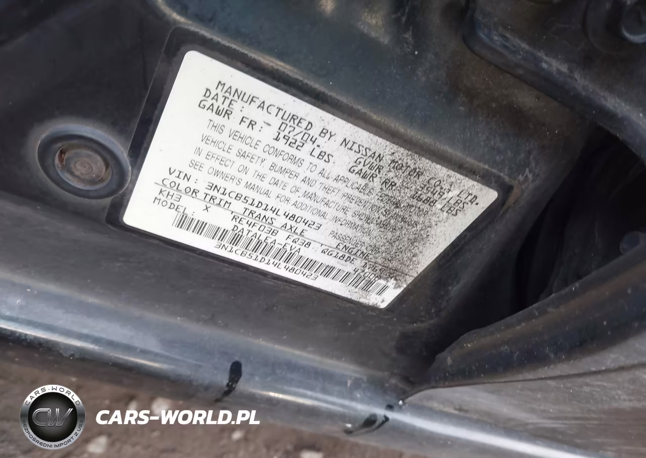 2004 Nissan Sentra 1.8S VIN:3N1CB51D14L480423 - 9