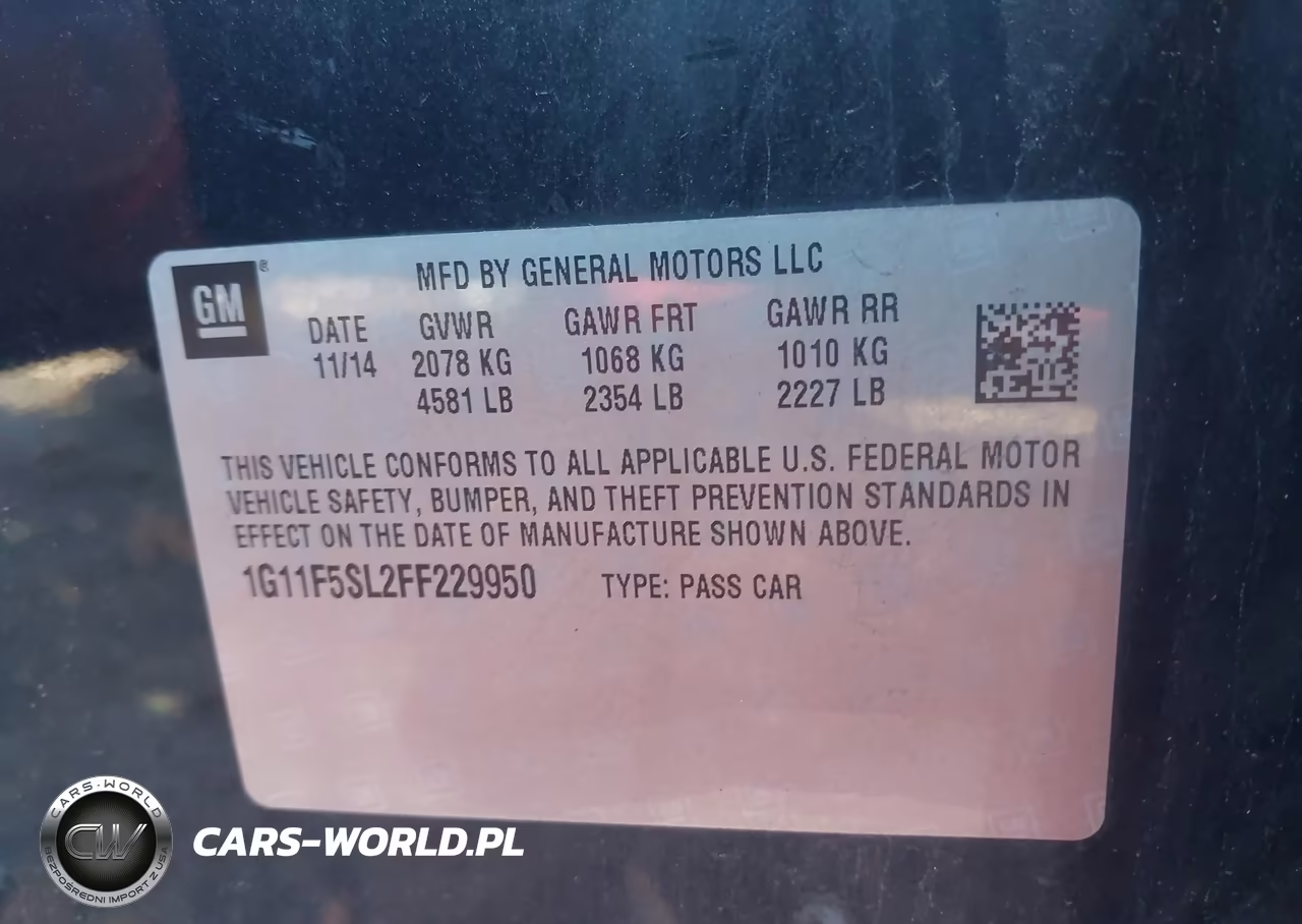 2015 Chevrolet Malibu 1Lz VIN:1G11F5SL2FF229950 - 9