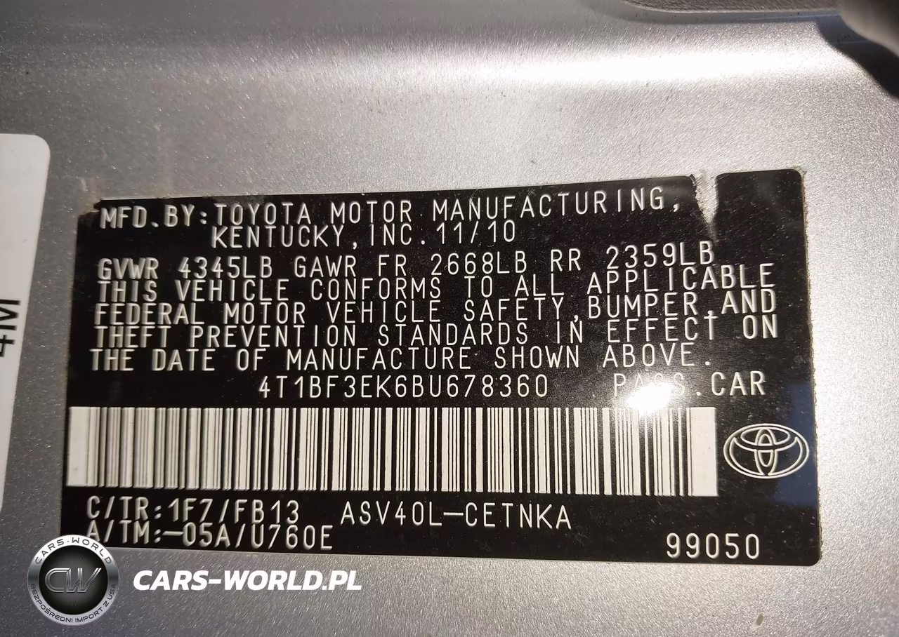 2011 Toyota Camry VIN:4T1BF3EK6BU678360 - 9