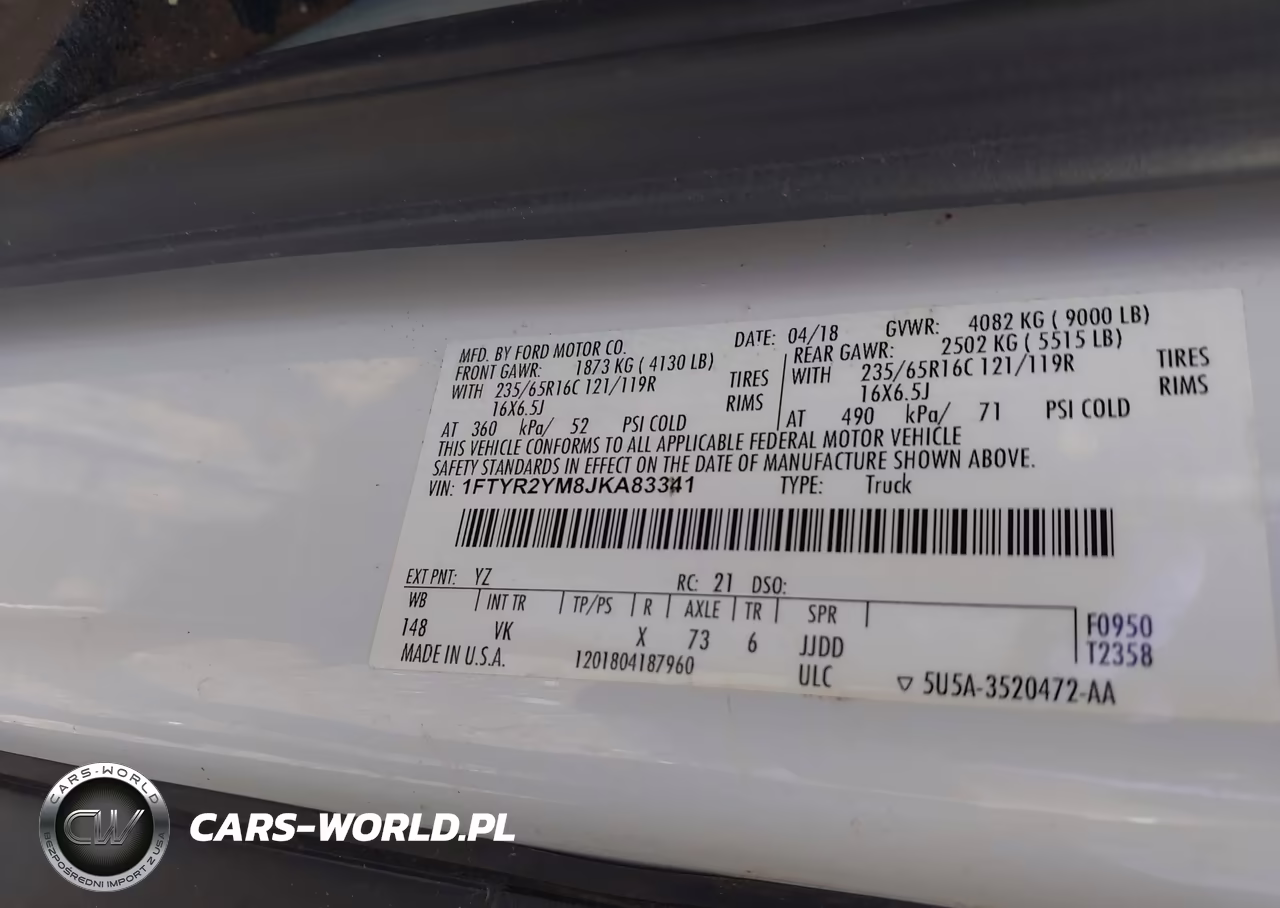2018 Ford Transit-250 VIN:1FTYR2YM8JKA83341 - 9