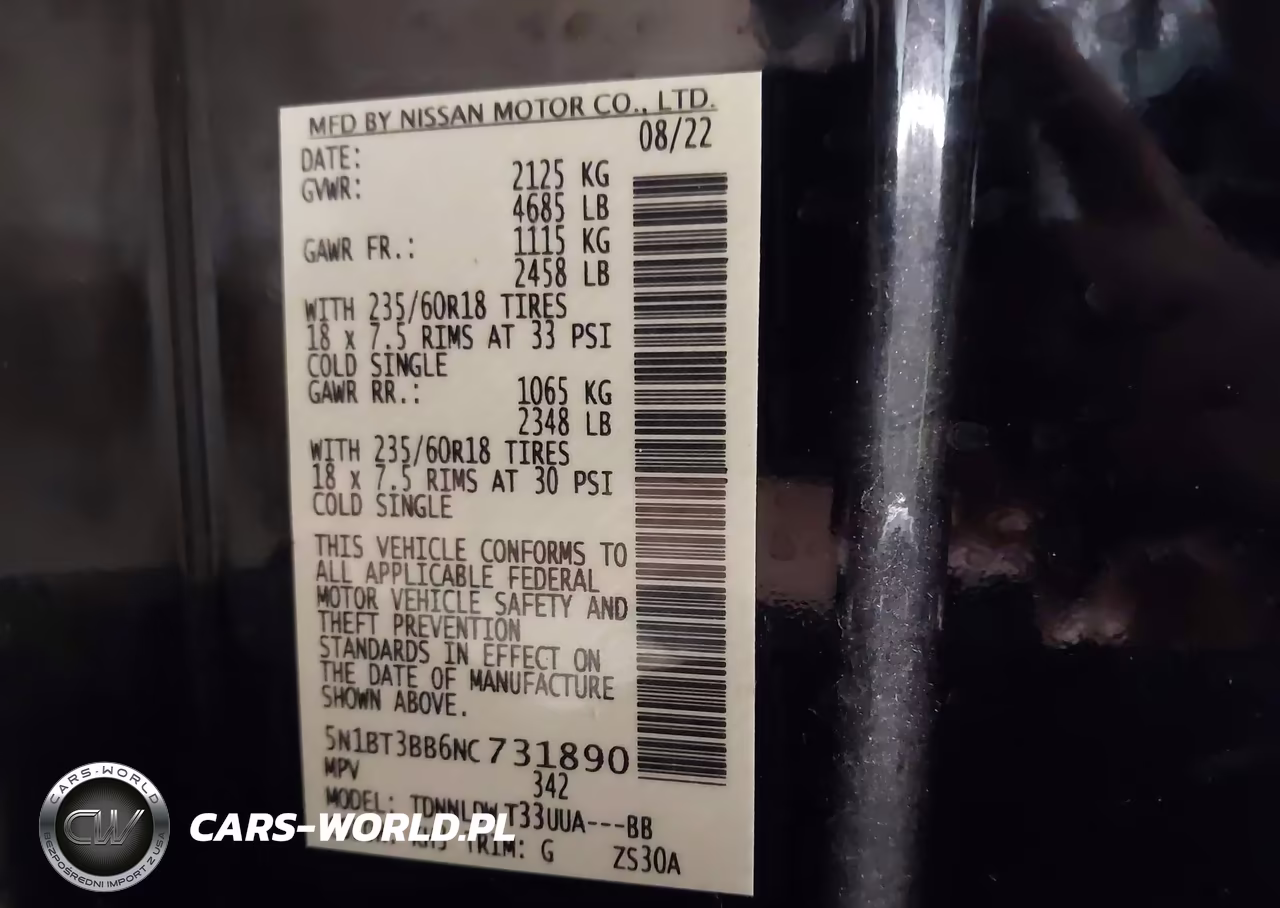 2022 Nissan Rogue Sv VIN:5N1BT3BB6NC731890 - 9