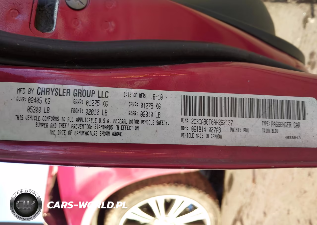 2010 Chrysler 300C V8 VIN:2C3CA9CT0AH262137 - 9