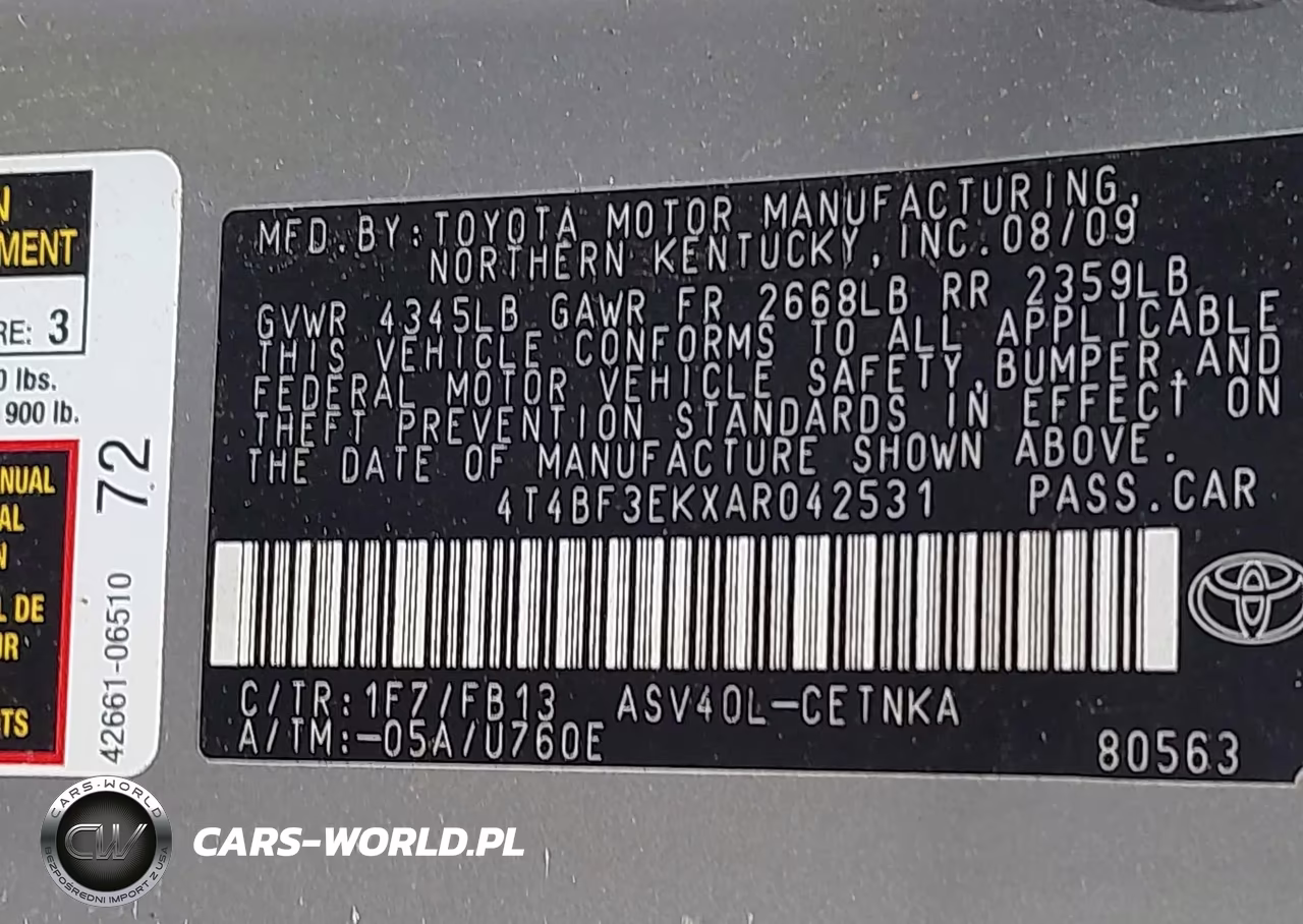 2010 Toyota Camry Le VIN:4T4BF3EKXAR042531 - 9
