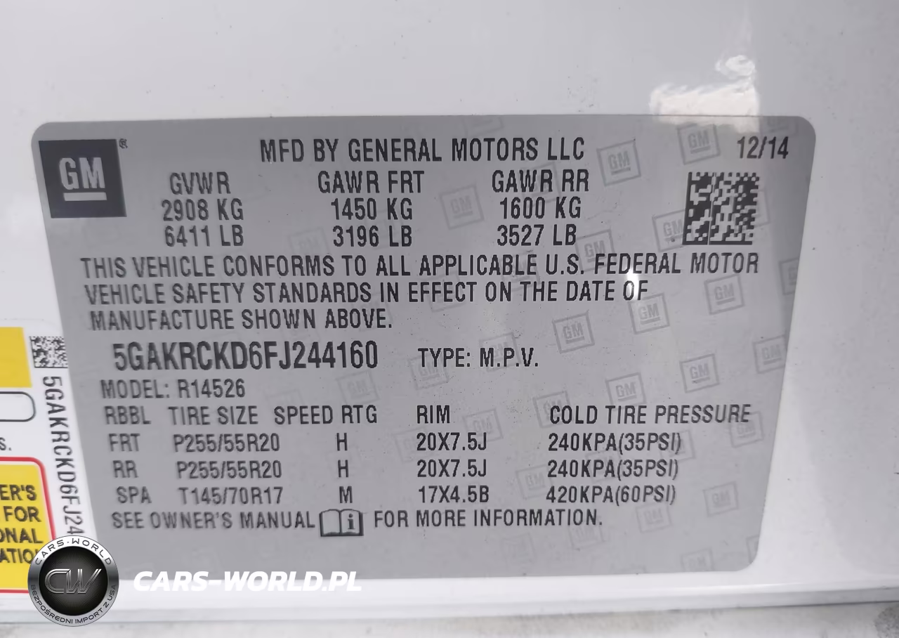 2015 Buick Enclave Premium VIN:5GAKRCKD6FJ244160 - 9