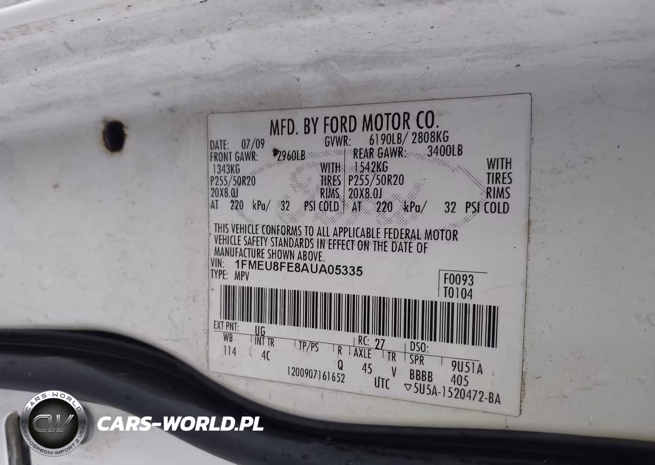 2010 Ford Explorer Limited VIN:1FMEU8FE8AUA05335 - 9