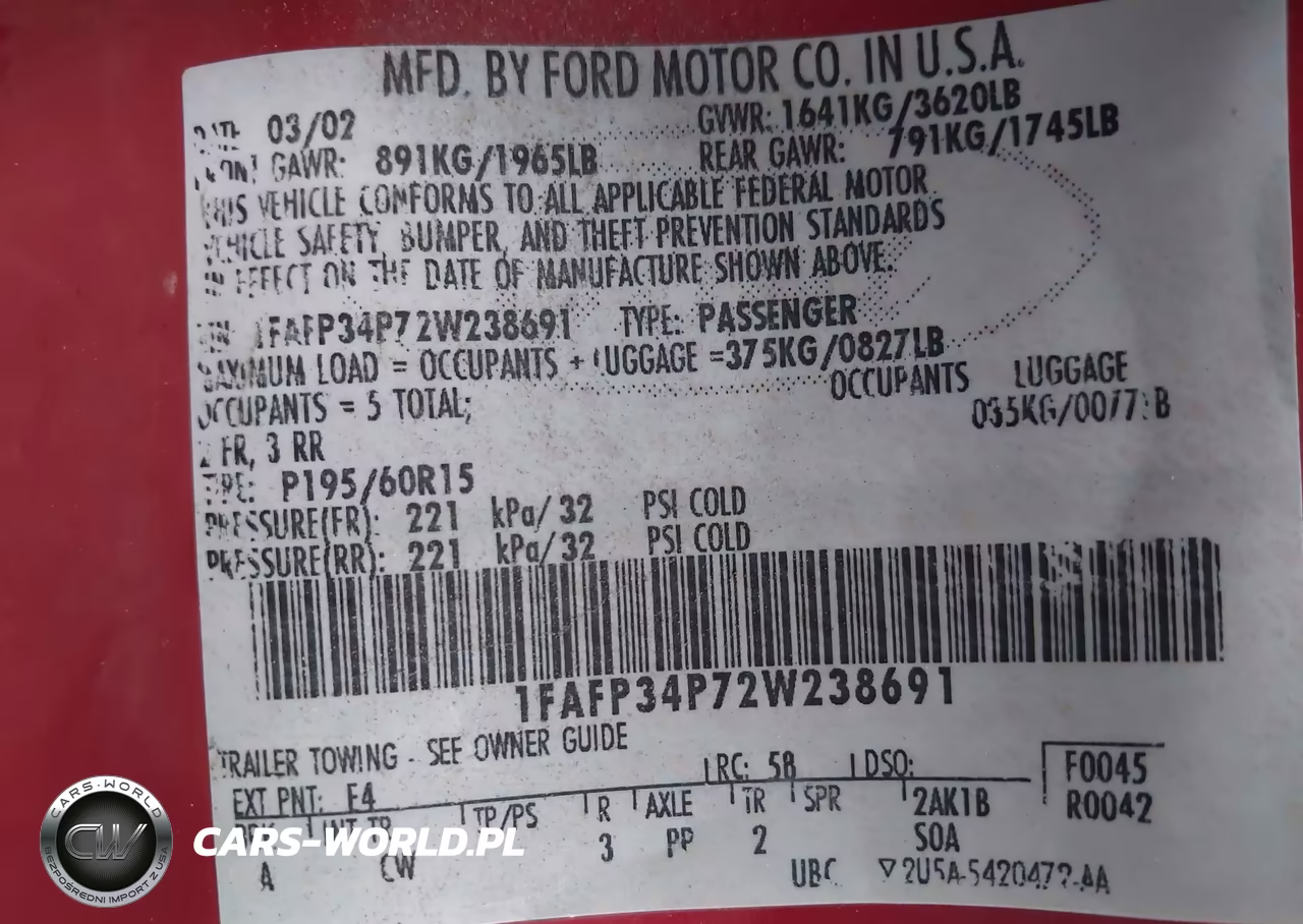 2002 Ford Focus Se VIN:1FAFP34P72W238691 - 9