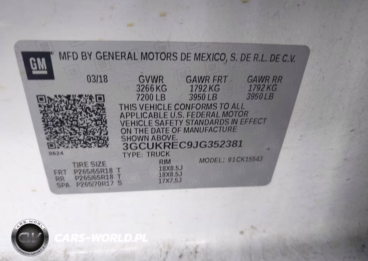 2018 Chevrolet Silverado 1500 2Lt VIN:3GCUKREC9JG352381 - 9