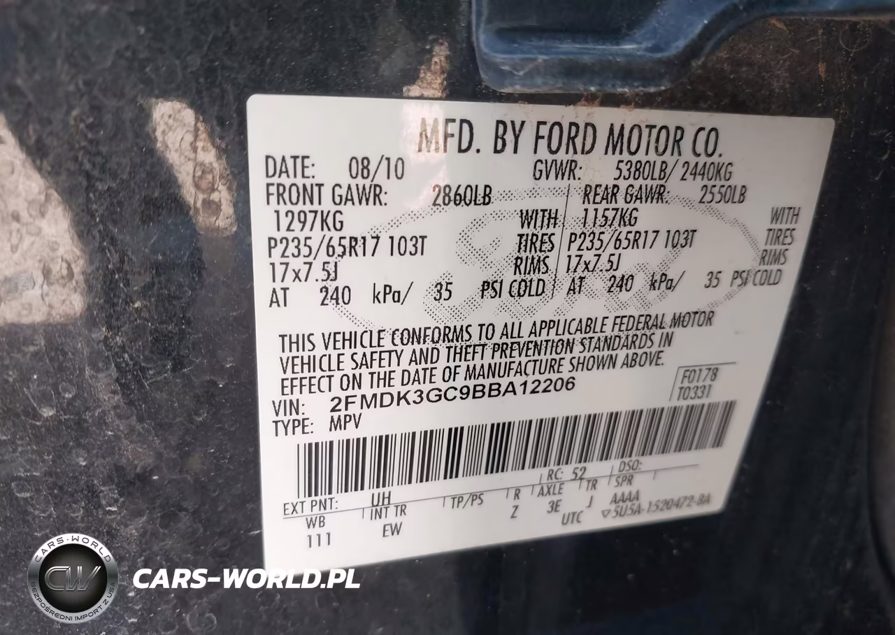 2011 Ford Edge Se VIN:2FMDK3GC9BBA12206 - 9