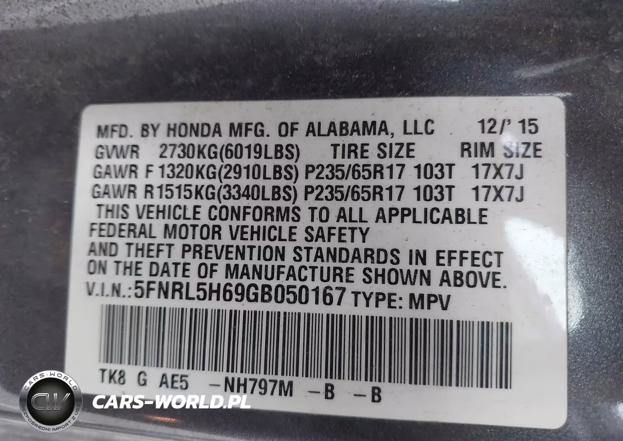 2016 Honda Odyssey Ex-L VIN:5FNRL5H69GB050167 - 9
