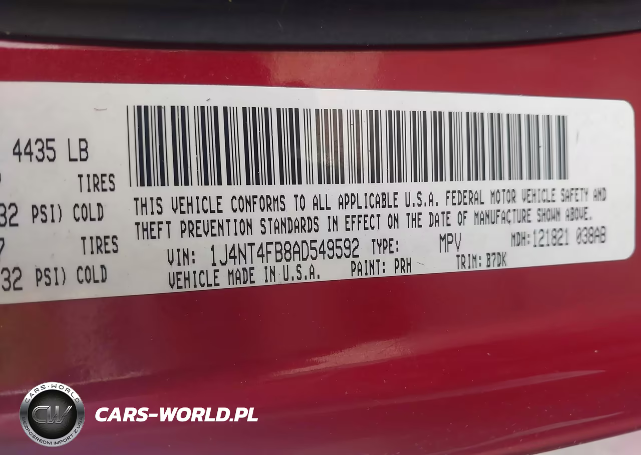 2010 Jeep Compass Sport VIN:1J4NT4FB8AD549592 - 9