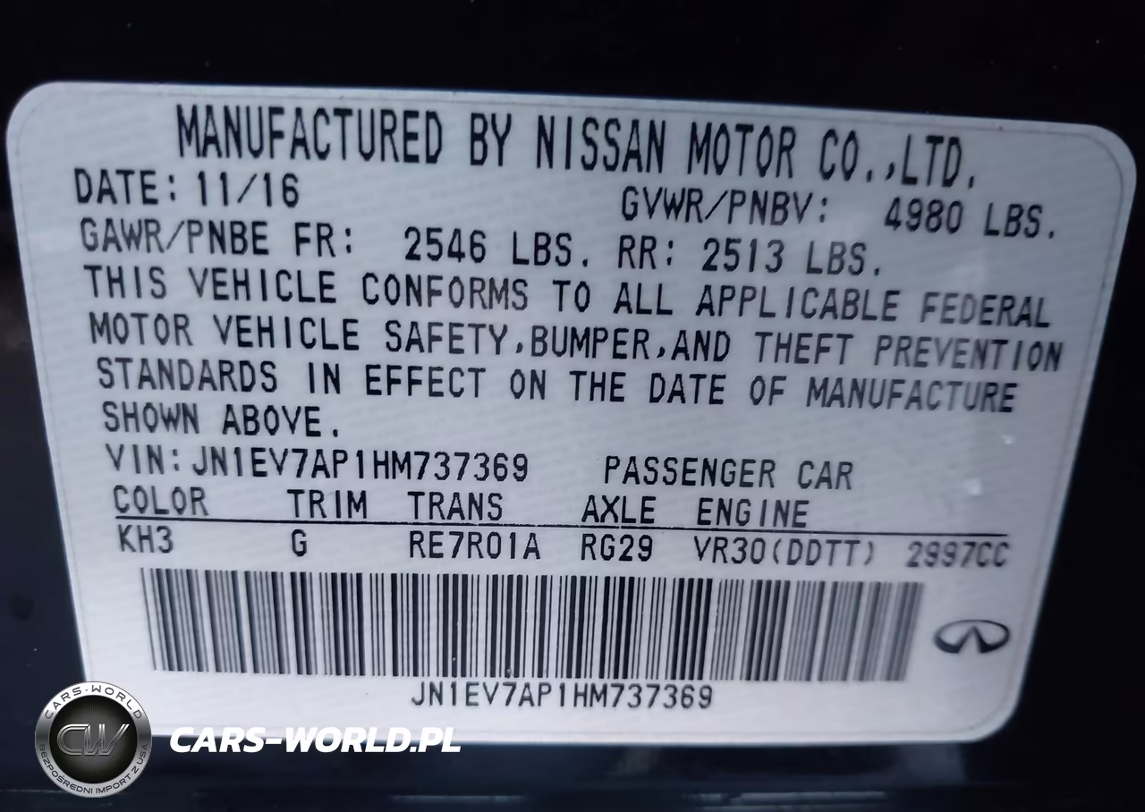 2017 Infiniti Q50 3.0T Premium VIN:JN1EV7AP1HM737369 - 9