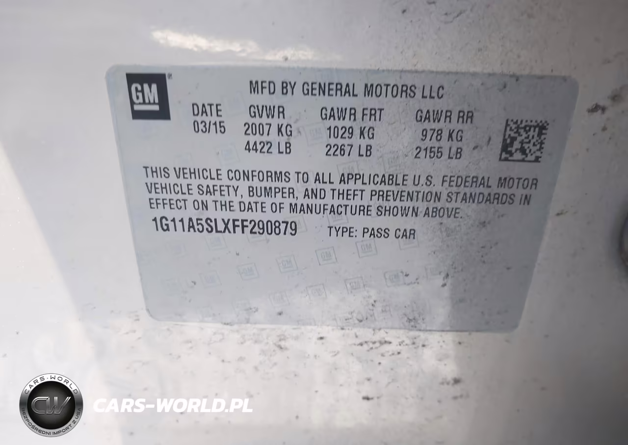 2015 Chevrolet Malibu 1Fl VIN:1G11A5SLXFF290879 - 9