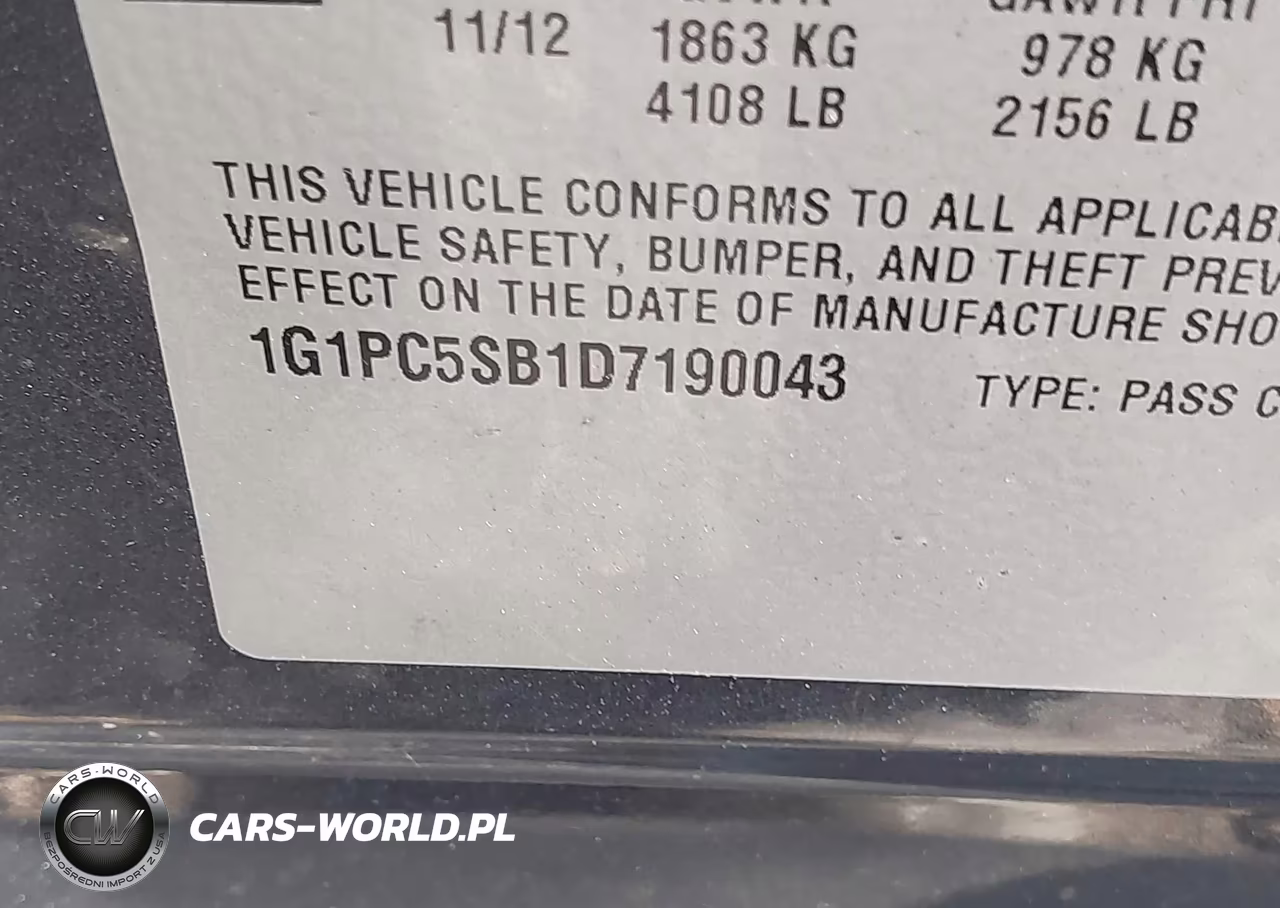 2013 Chevrolet Cruze 1Lt Auto VIN:1G1PC5SB1D7190043 - 9
