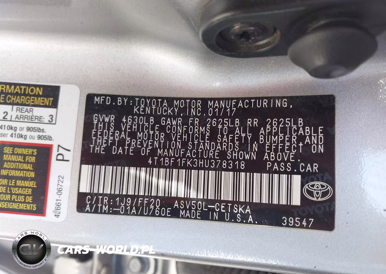 2017 Toyota Camry Se VIN:4T1BF1FK3HU378318 - 9
