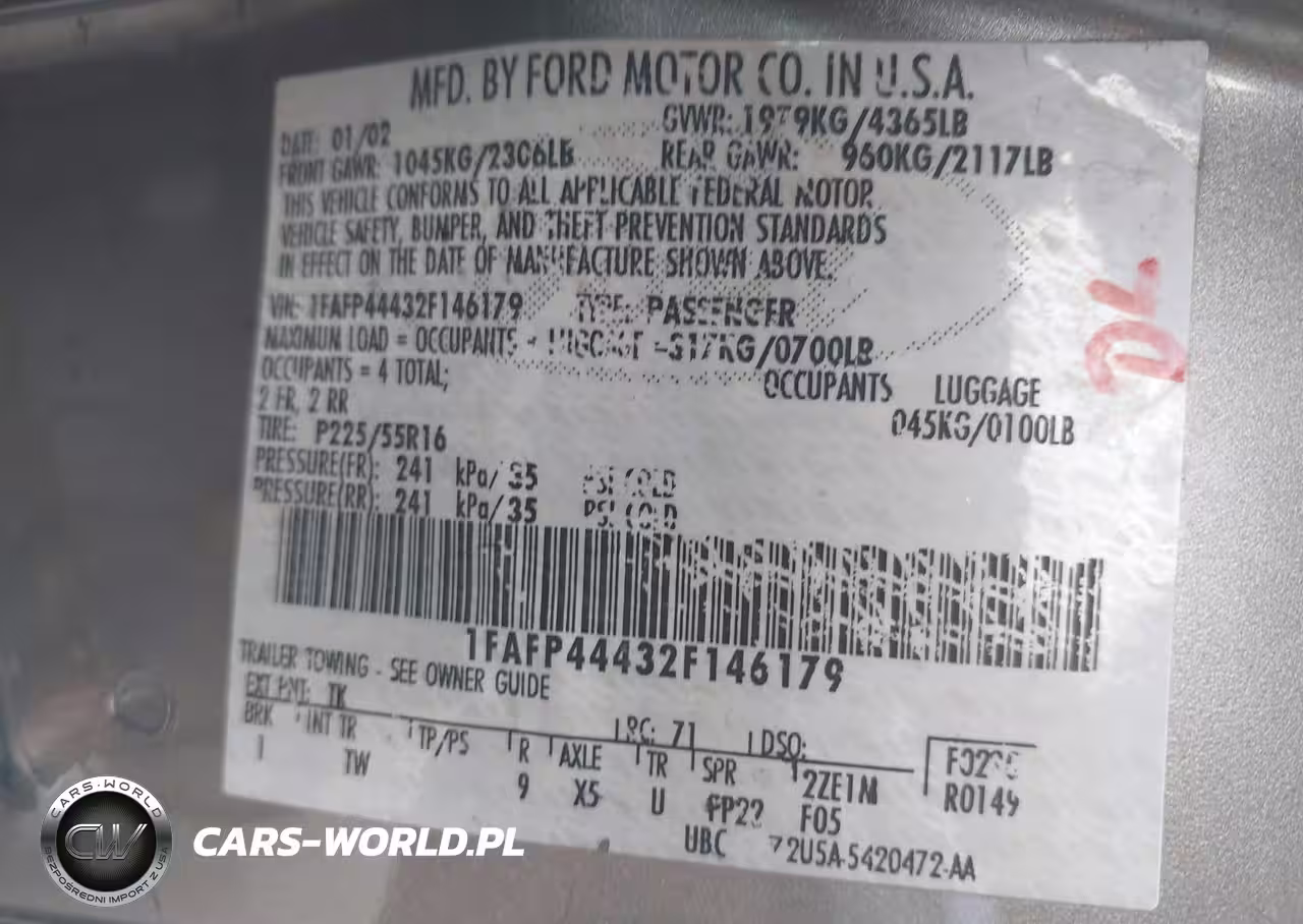 2002 Ford Mustang VIN:1FAFP44432F146179 - 9
