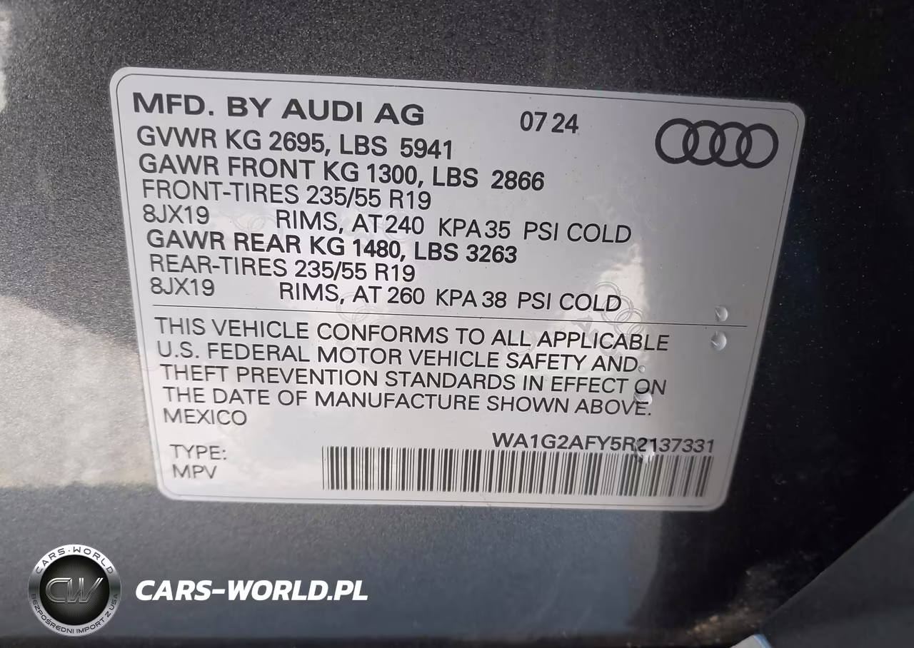 2024 Audi Q5 Premium 55 Tfsi E S Line Quattro S Tronic VIN:WA1G2AFY5R2137331 - 9