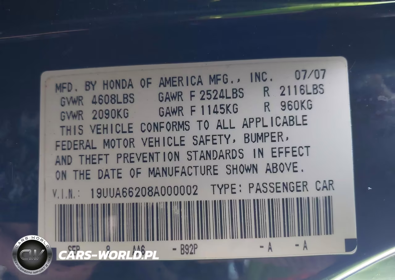 2008 Acura Tl 3.2 VIN:19UUA66208A000002 - 9
