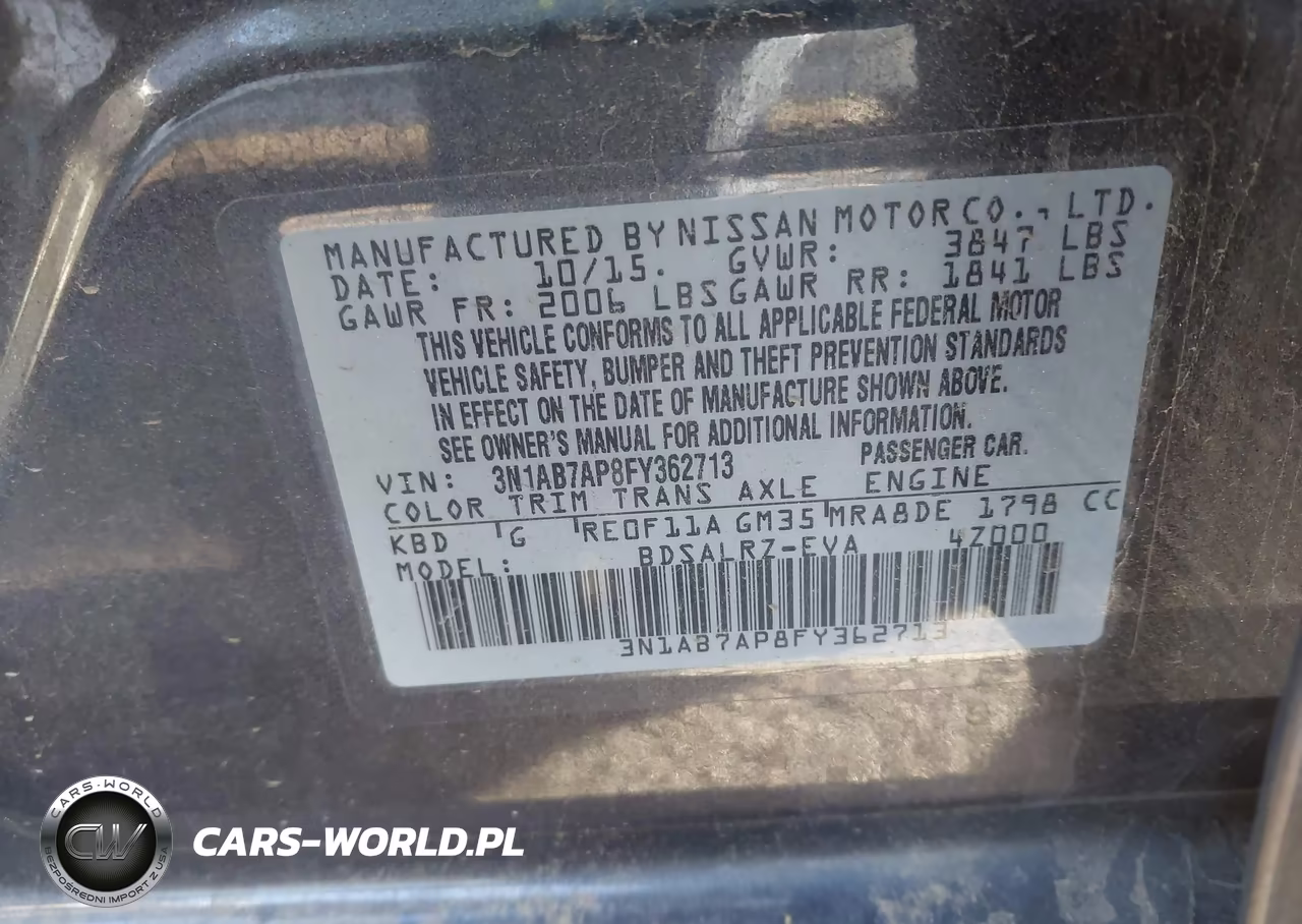 2015 Nissan Sentra Sr VIN:3N1AB7AP8FY362713 - 9