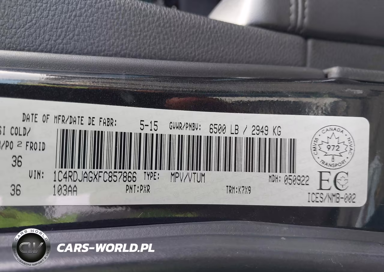 2015 Dodge Durango Sxt VIN:1C4RDJAGXFC857866 - 9