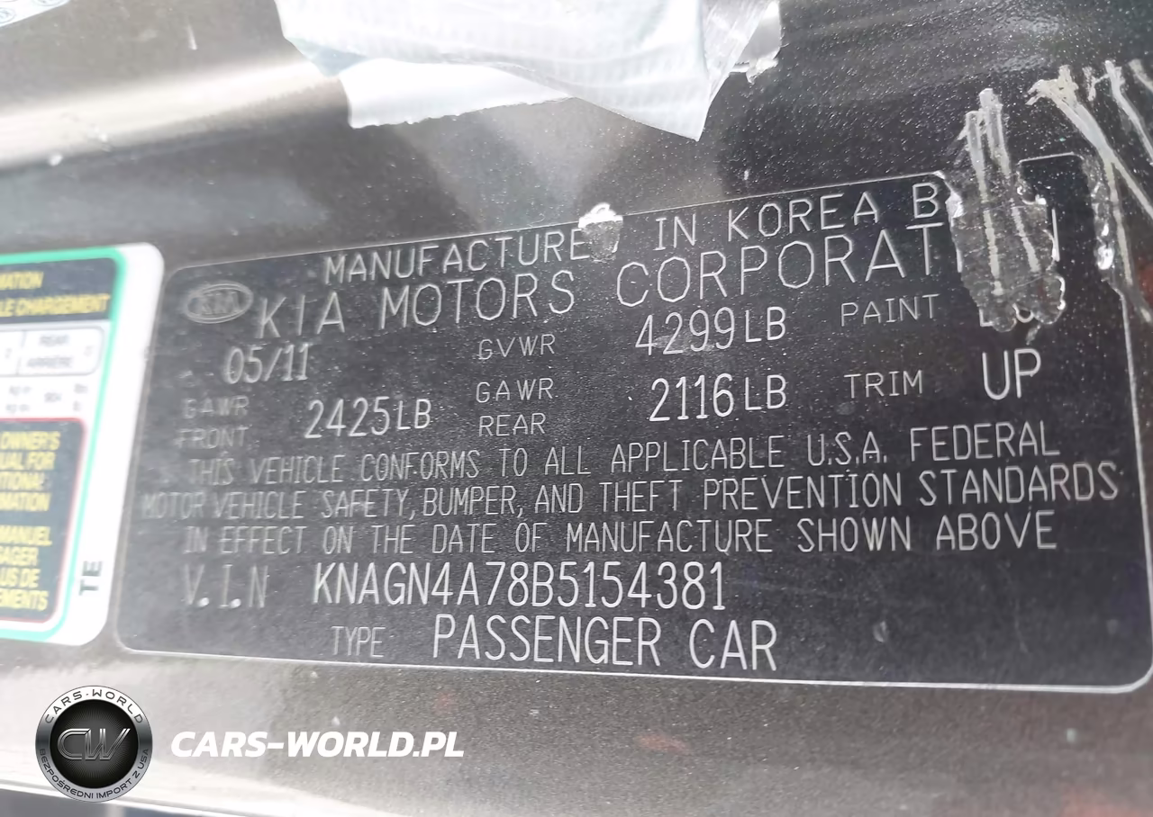 2011 Kia Optima Ex VIN:KNAGN4A78B5154381 - 9