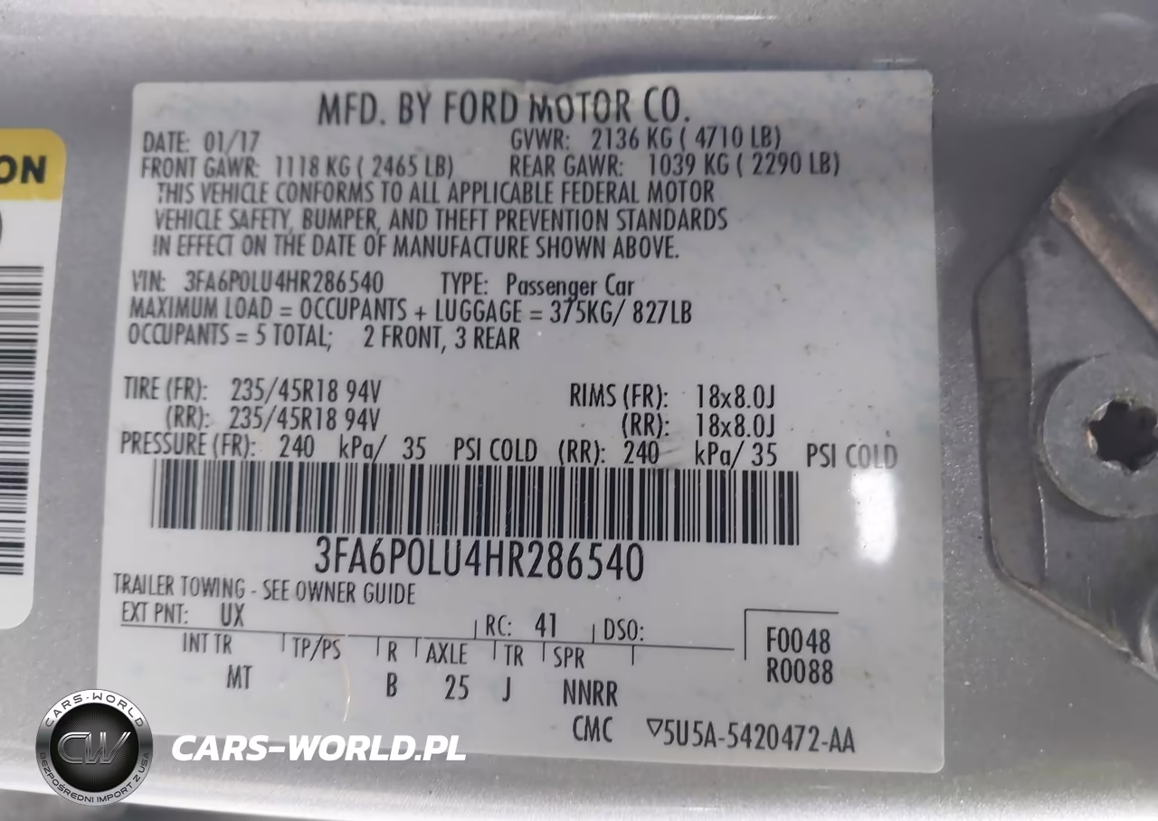 2017 Ford Fusion Hybrid Se VIN:3FA6P0LU4HR286540 - 9
