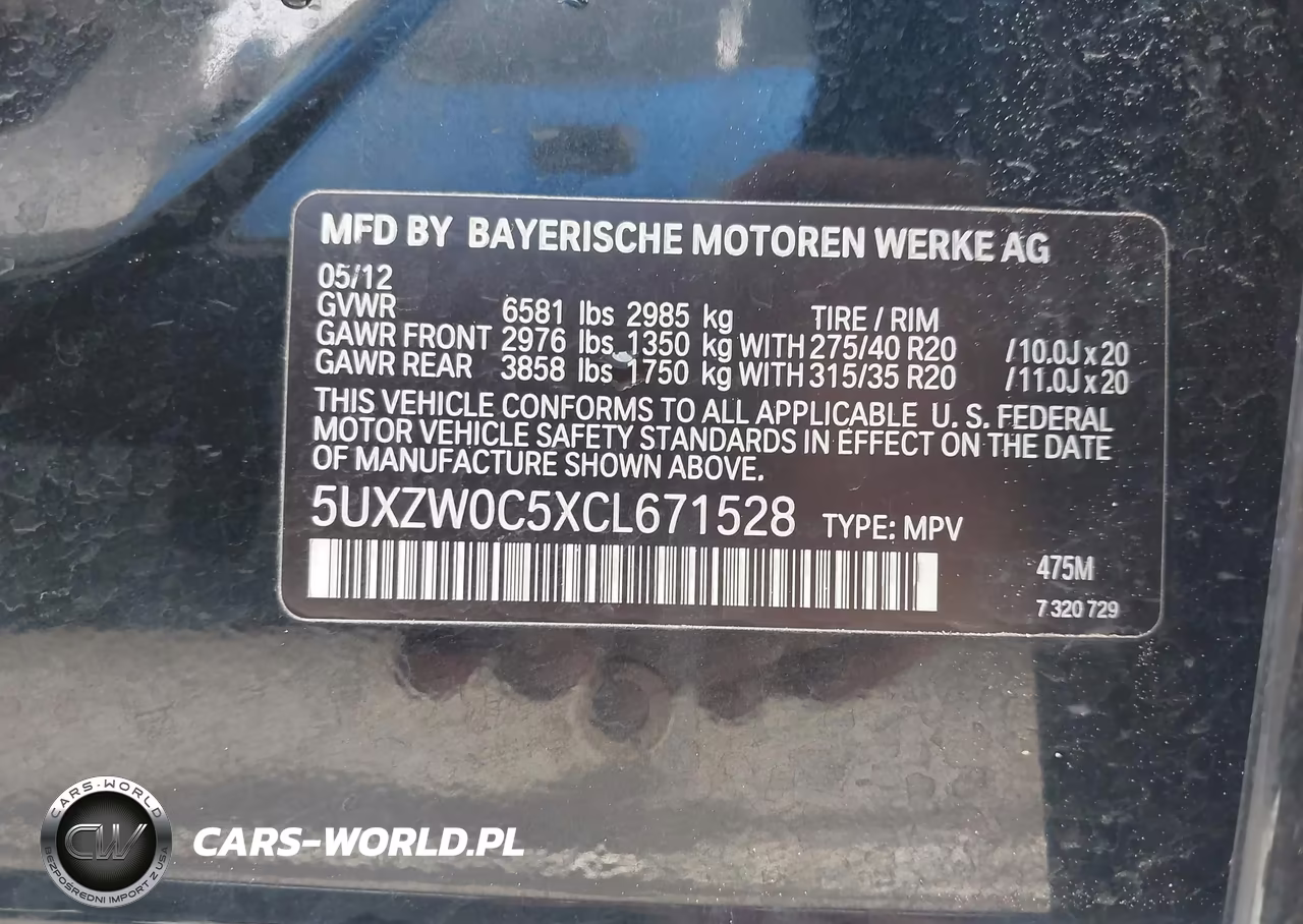 2012 BMW X5 xDrive35D VIN:5UXZW0C5XCL671528 - 9