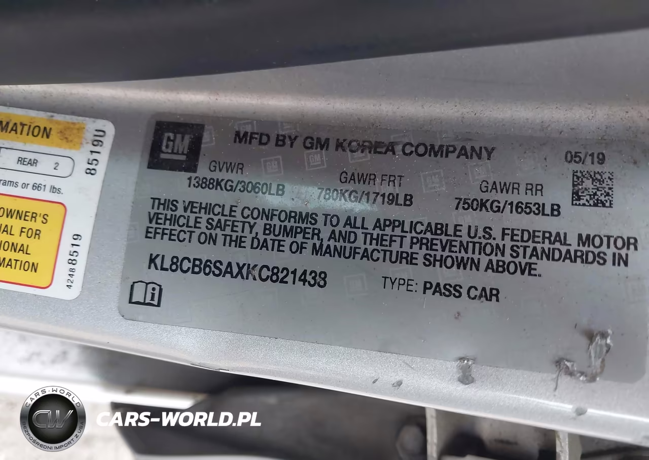 2019 Chevrolet Spark Ls Cvt VIN:KL8CB6SAXKC821438 - 9