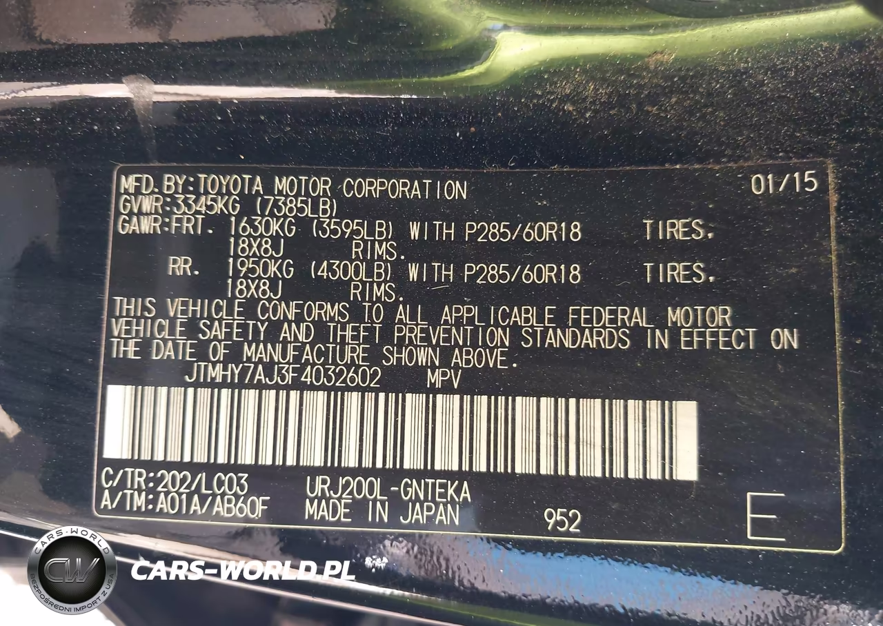 2015 Toyota Land Cruiser V8 VIN:JTMHY7AJ3F4032602 - 9