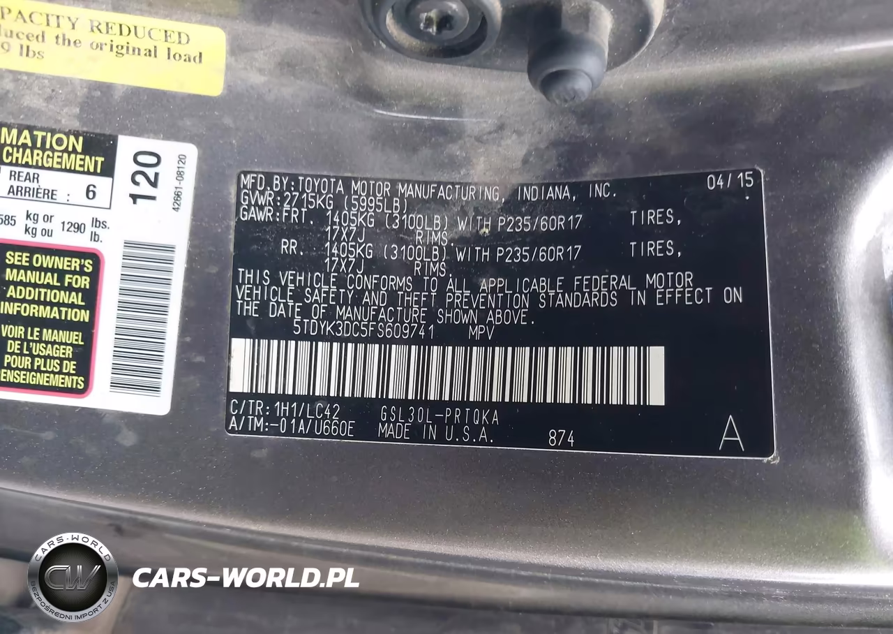 2015 Toyota Sienna Xle 8 Passenger VIN:5TDYK3DC5FS609741 - 9