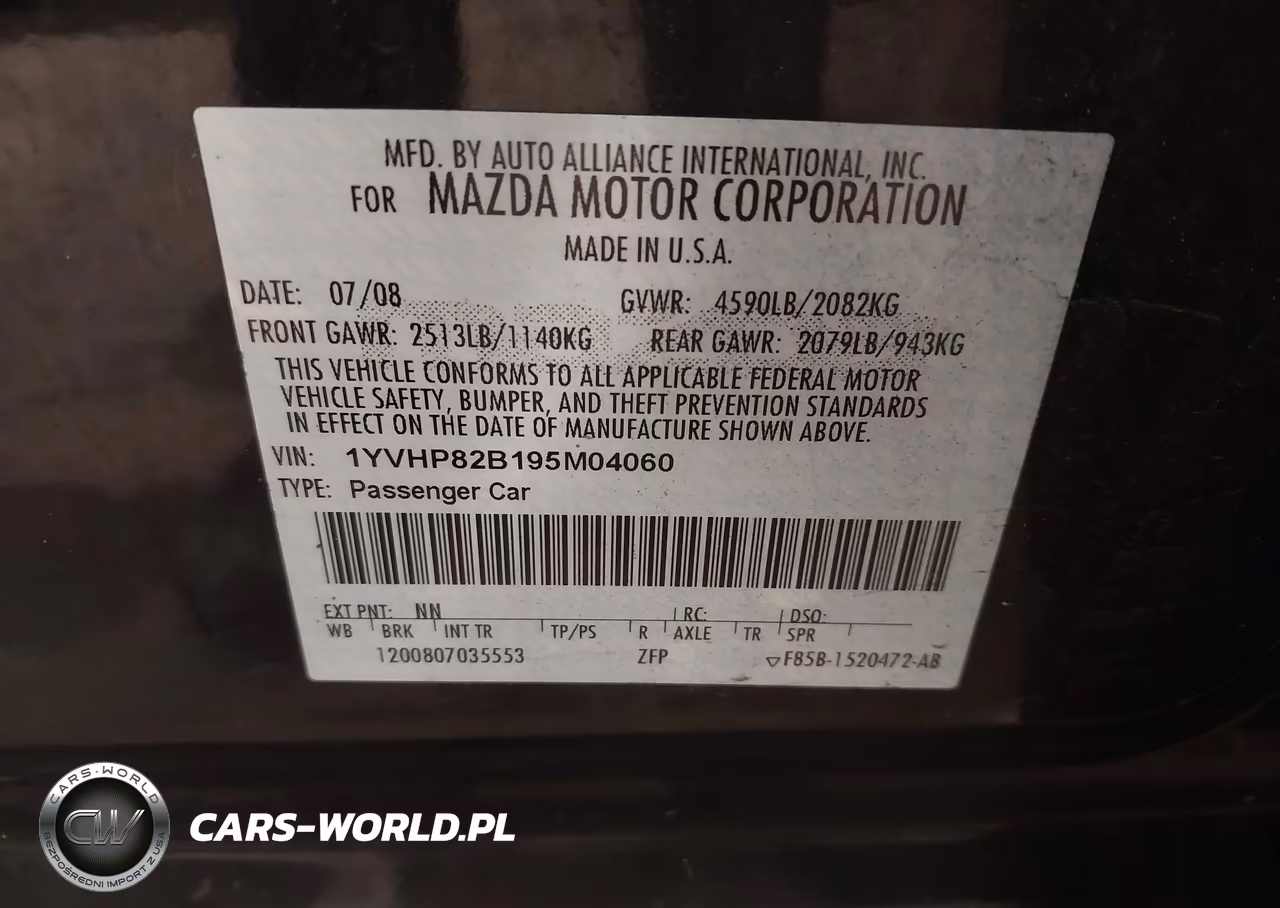 2009 Mazda Mazda6 S Grand Touring VIN:1YVHP82B195M04060 - 9