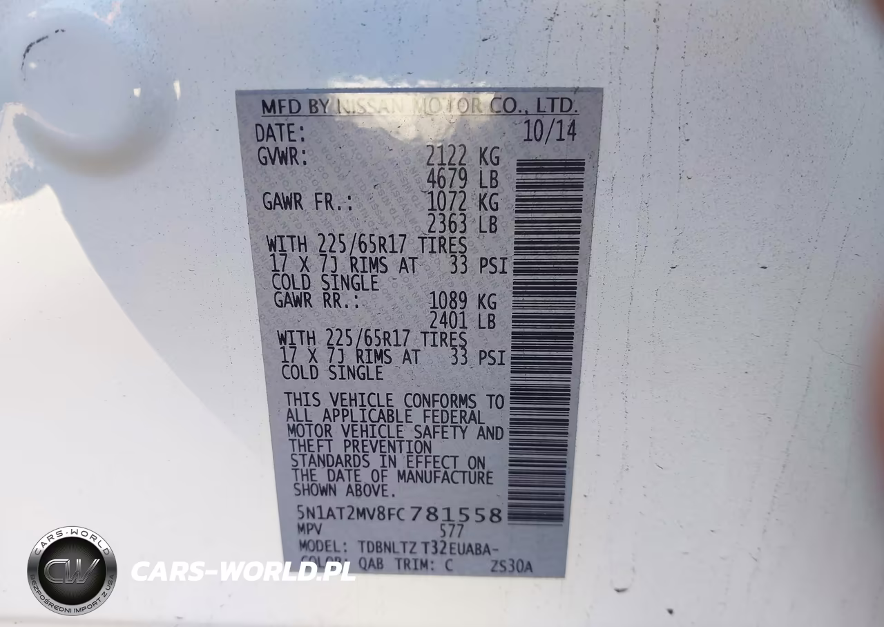2015 Nissan Rogue Sv VIN:5N1AT2MV8FC781558 - 9
