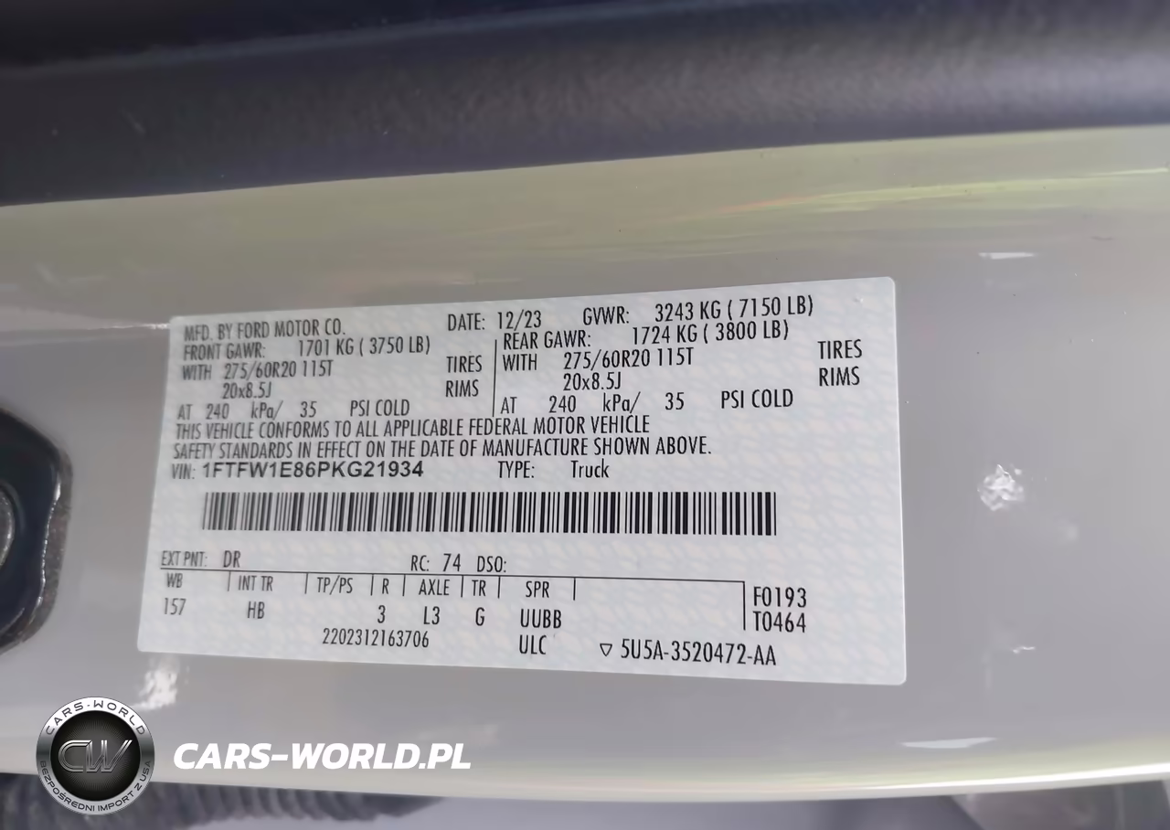 2023 Ford F-150 Lariat VIN:1FTFW1E86PKG21934 - 9