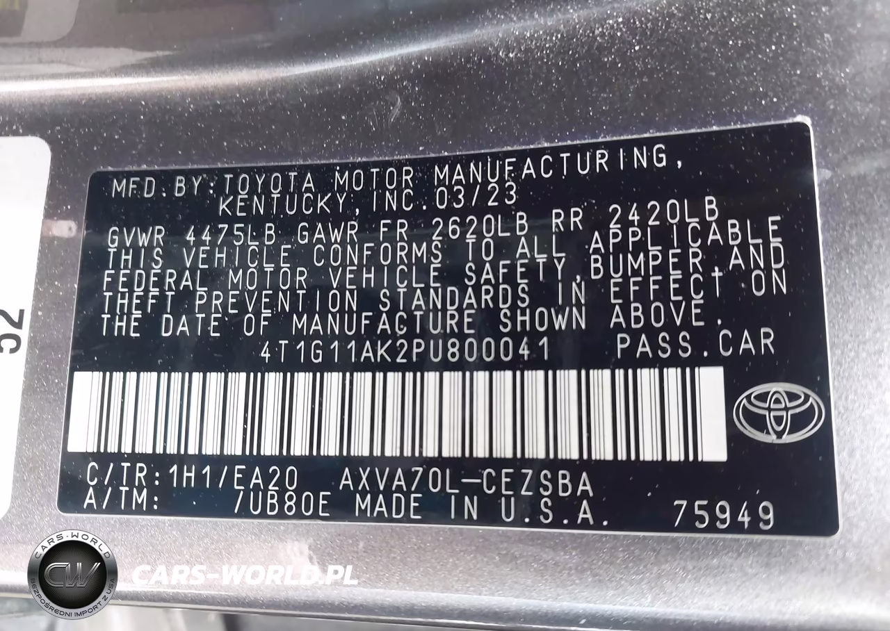 2023 Toyota Camry Se VIN:4T1G11AK2PU800041 - 9