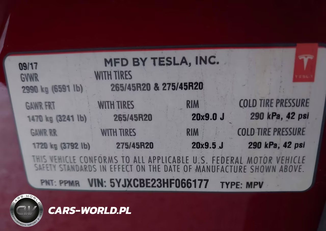 2017 Tesla Model X VIN:5YJXCBE23HF066177 - 9