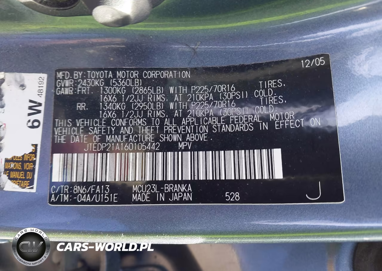 2006 Toyota Highlander V6 VIN:JTEDP21A160105442 - 9