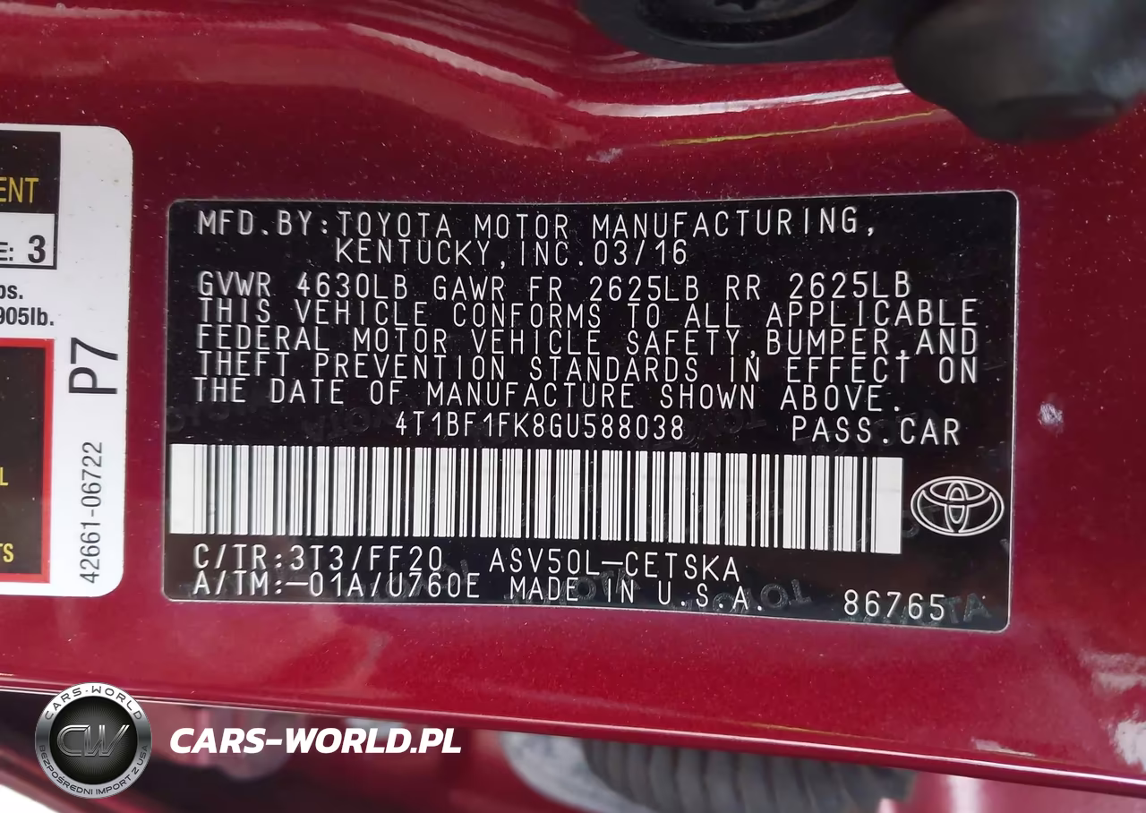 2016 Toyota Camry Se VIN:4T1BF1FK8GU588038 - 9