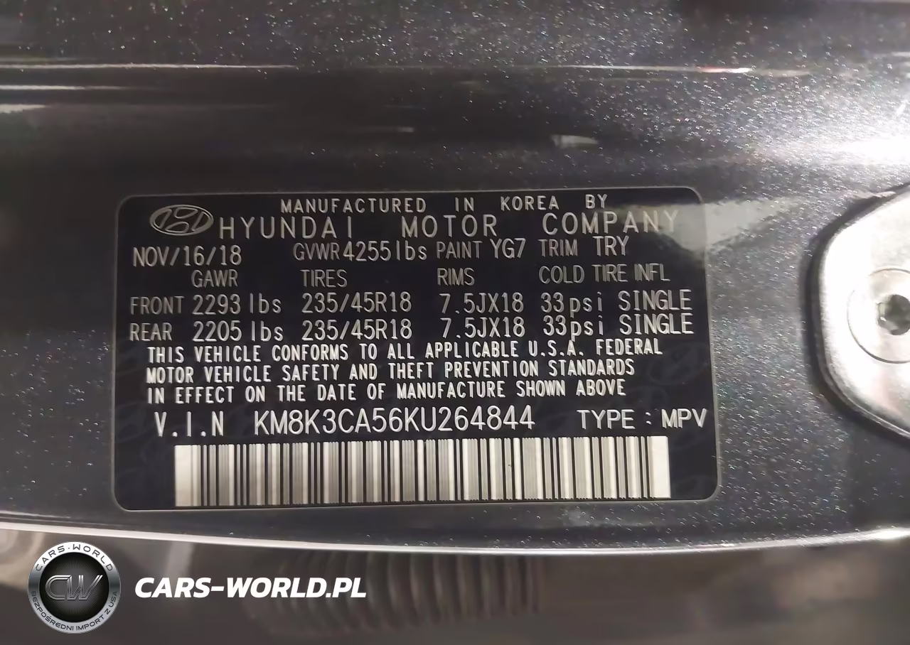 2019 Hyundai Kona Limited VIN:KM8K3CA56KU264844 - 9