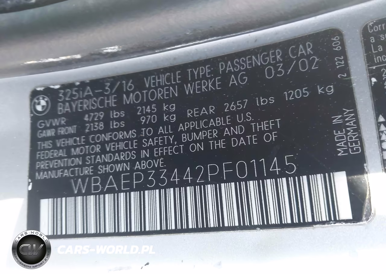 2002 BMW 325Xit VIN:WBAEP33442PF01145 - 9