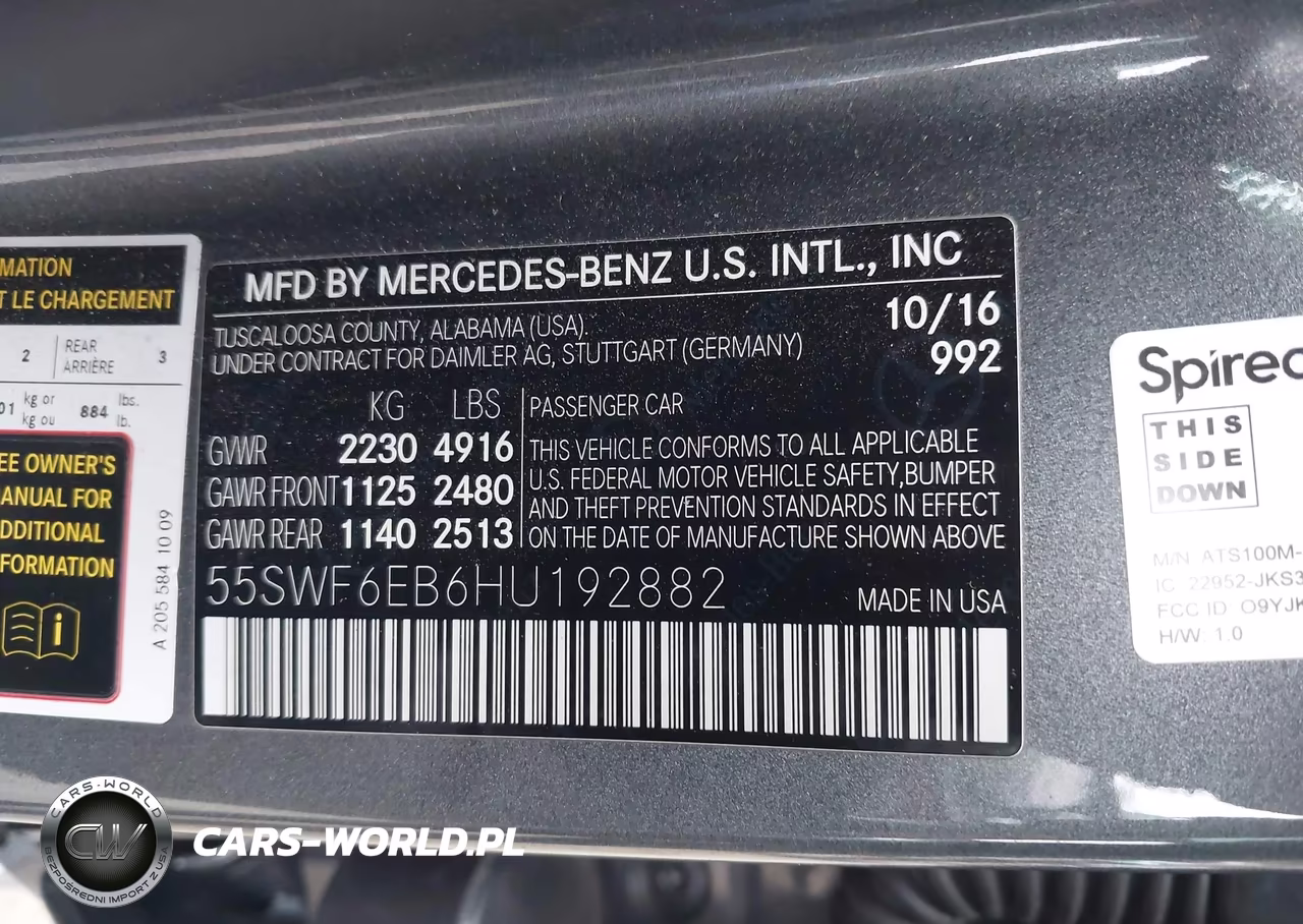 2017 Mercedes-Benz Amg C 43 4Matic VIN:55SWF6EB6HU192882 - 9