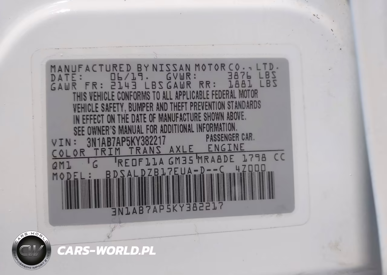 2019 Nissan Sentra Sv VIN:3N1AB7AP5KY382217 - 9