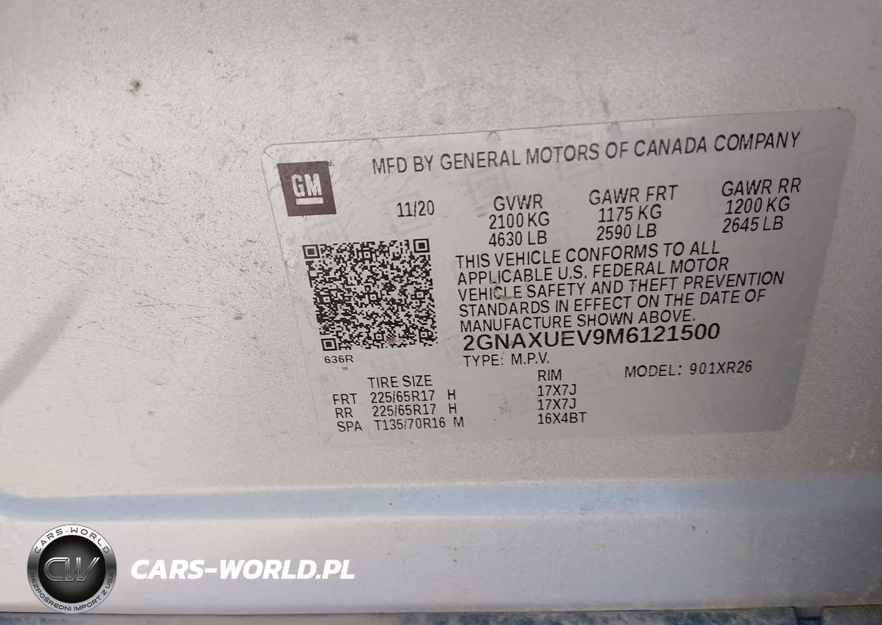 2021 Chevrolet Equinox Awd Lt VIN:2GNAXUEV9M6121500 - 9