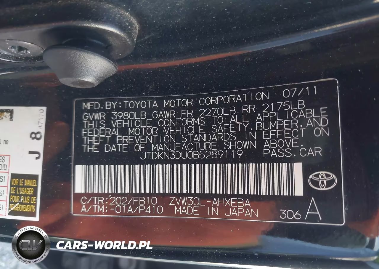 2011 Toyota Prius Three VIN:JTDKN3DU0B5289119 - 9