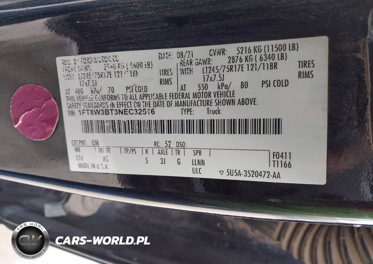 2022 Ford F350 Super Duty VIN:1FT8W3BT3NEC32516 - 8