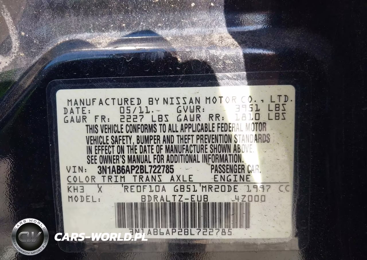 2011 Nissan Sentra 2.0S VIN:3N1AB6AP2BL722785 - 9
